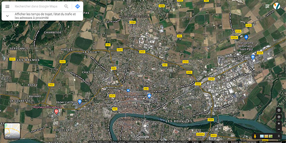 Vue satellite avec google maps